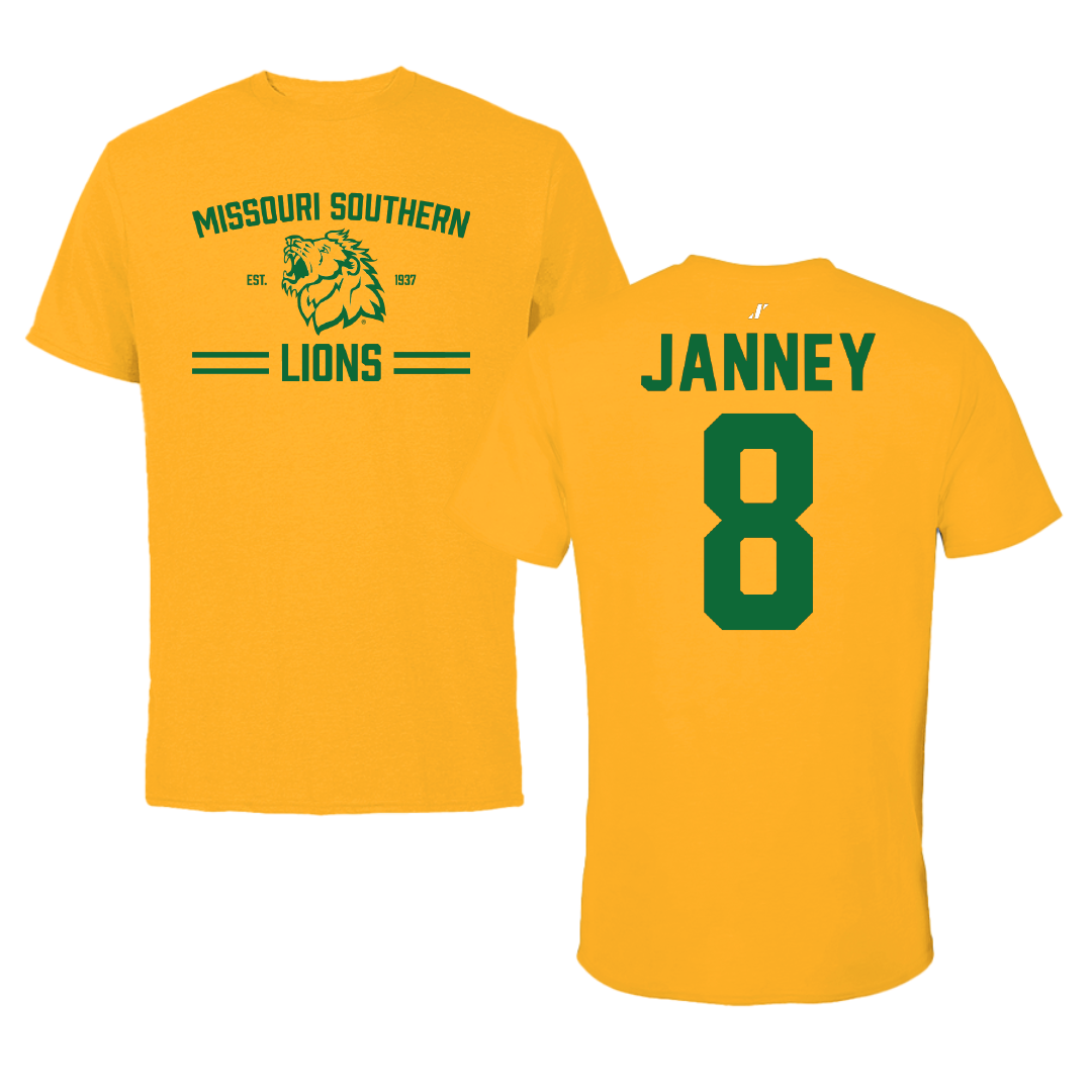 Missouri Southern State University Softball Gold General Performance Tee - #8 Kadence Janney