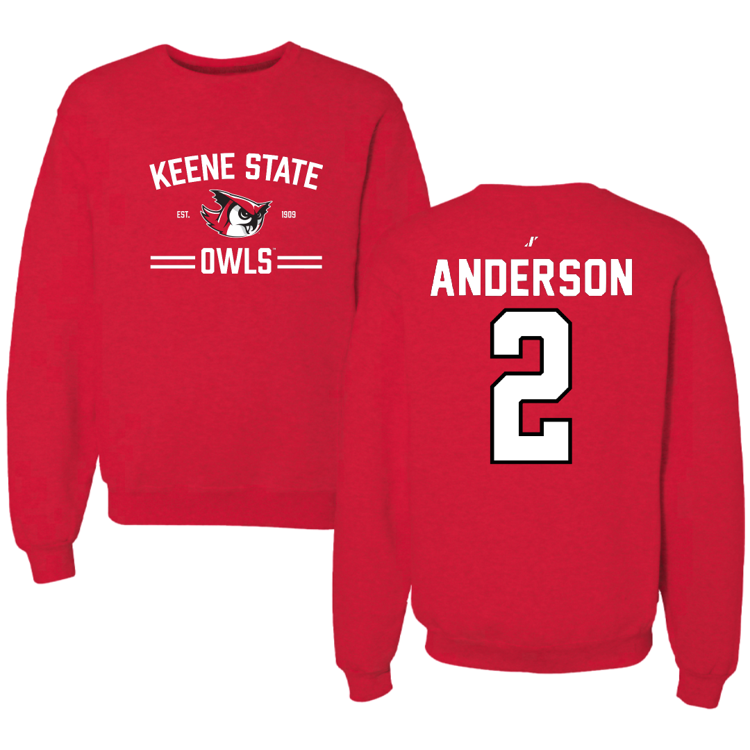 Keene State College Baseball Red General Crewneck - #2 Luke Anderson