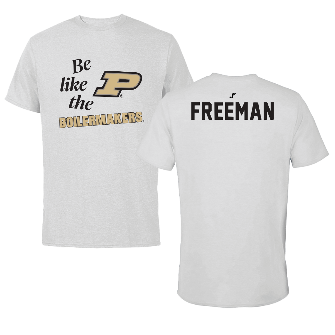 Purdue University Cheer Light Gray Be Like Us Performance Tee - Lacee Freeman