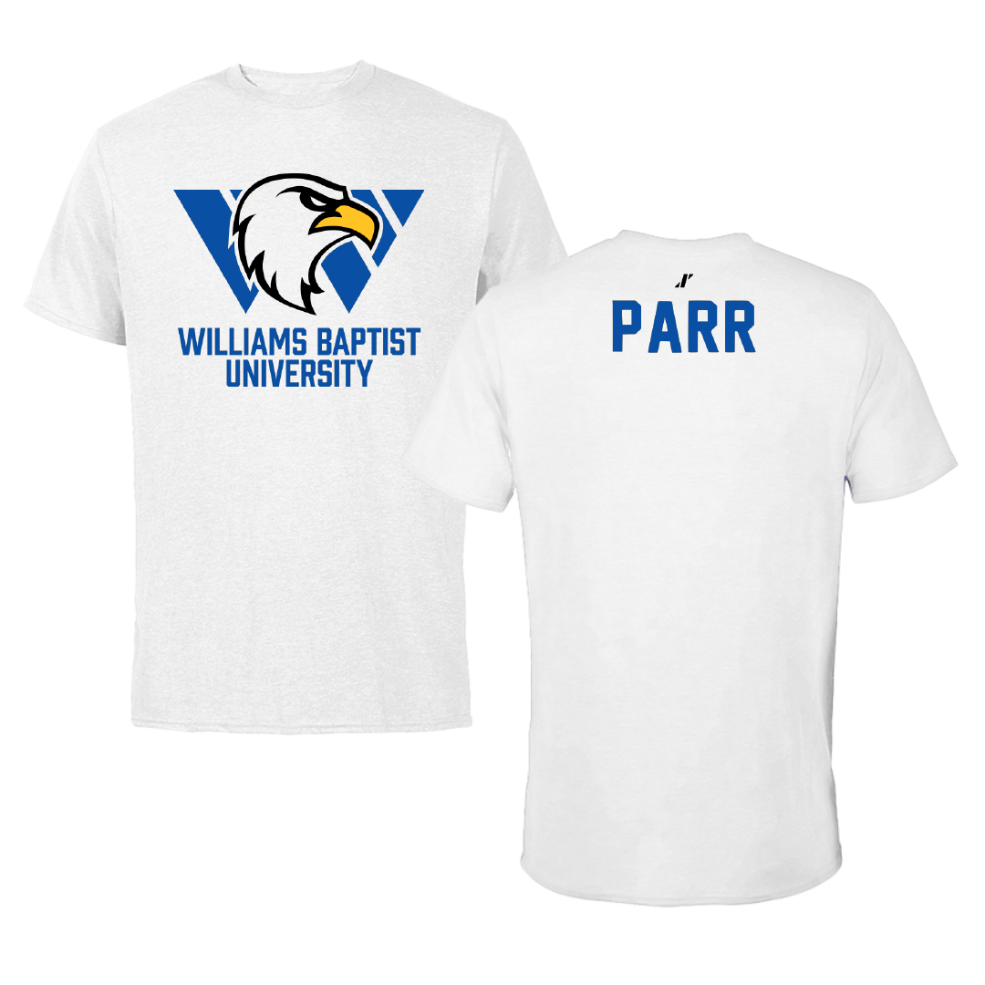 Williams Baptist University Golf White Tee - Tyler Parr