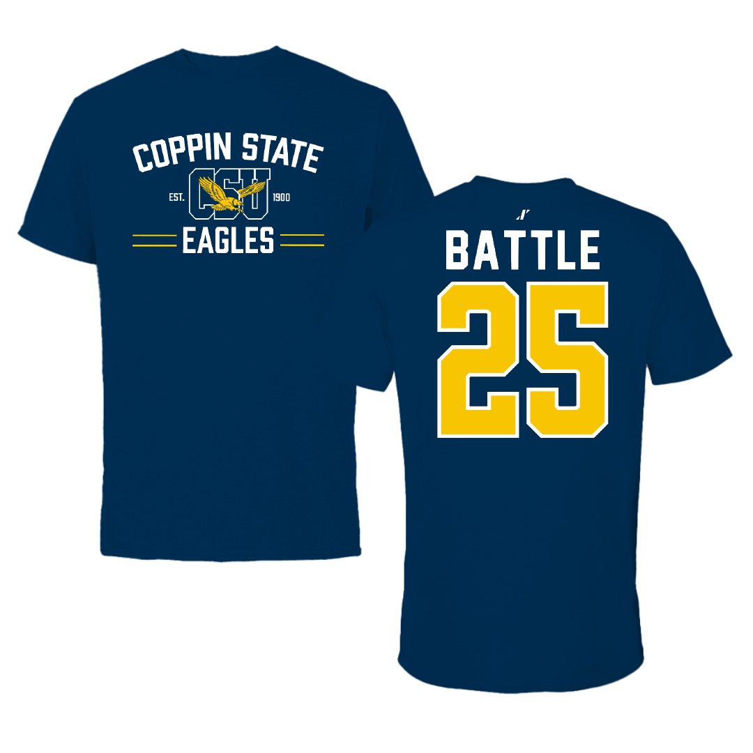Coppin State University Baseball Navy General Tee - #25 Curtis Battle