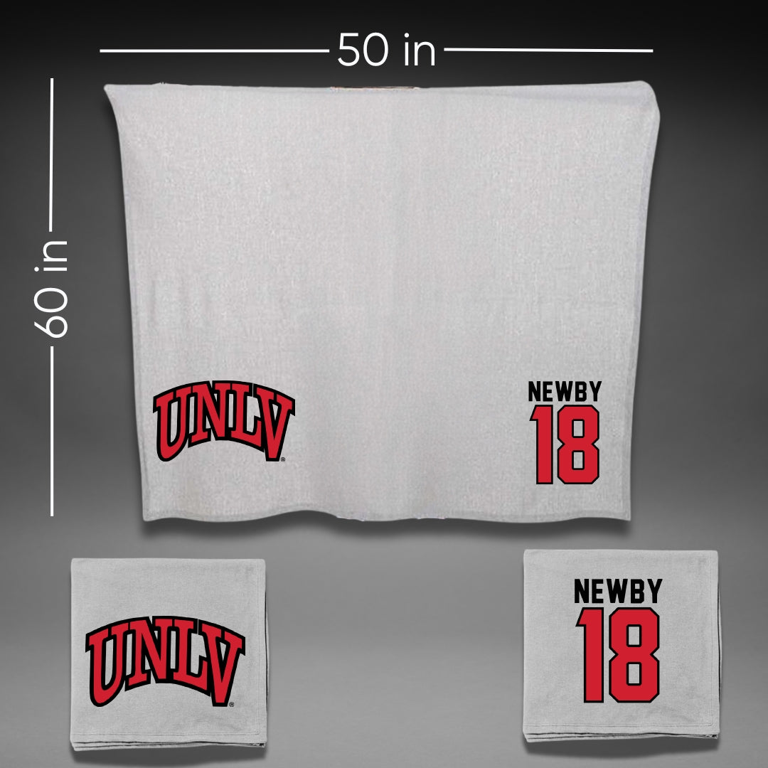 University of Nevada-Las Vegas Soccer Gray Rebels Blanket - #18 Gianna Newby
