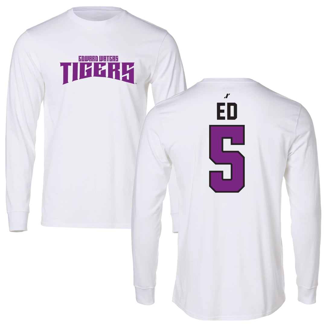 Edward Waters University Basketball White Classic Performance Long Sleeve - #5 DShun Ed