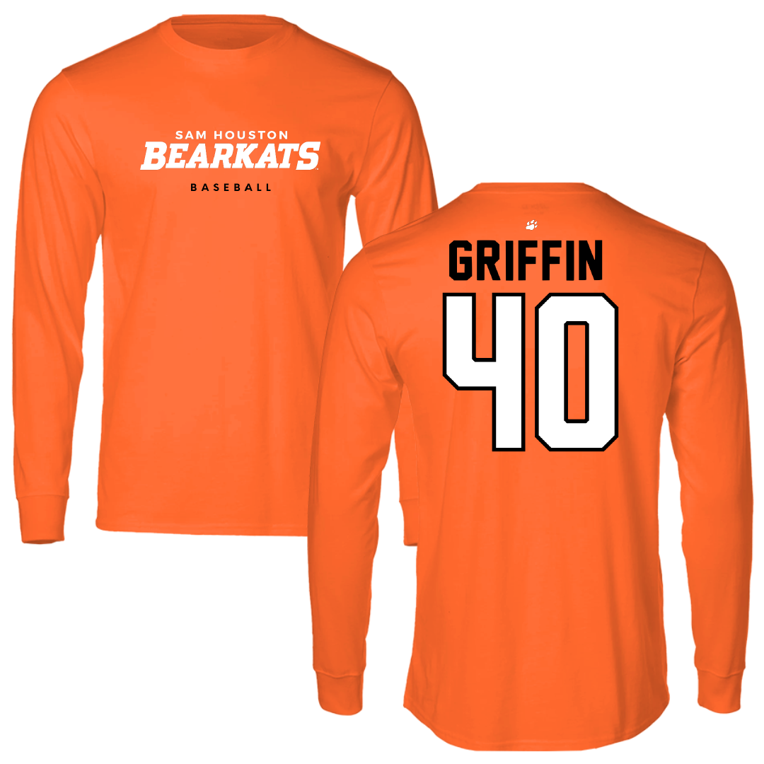Sam Houston State University Baseball Orange Performance Long Sleeve - #40 Cade Griffin