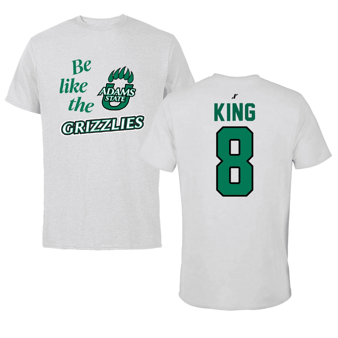 Adams State University Basketball Light Gray Be Like Us Performance Tee - #8 Jayce King