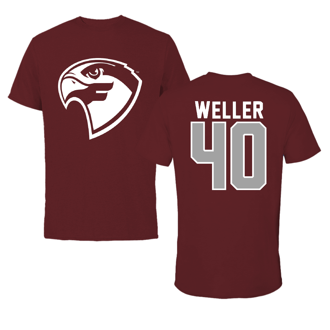 Fairmont State University Football Maroon Tee - #40 Isaiah Weller
