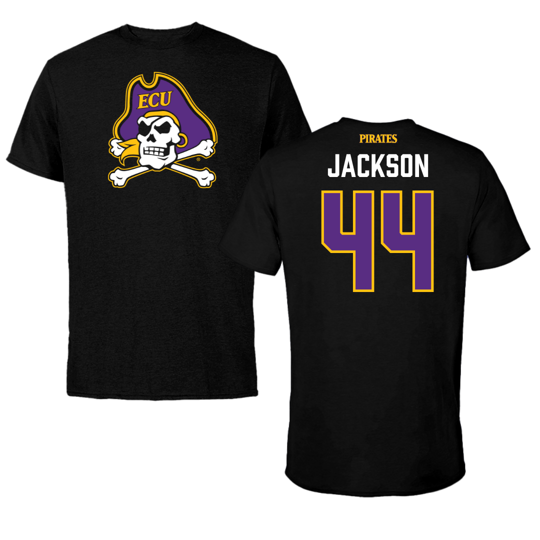 East Carolina University Volleyball Black Tee - #44 Elle Jackson