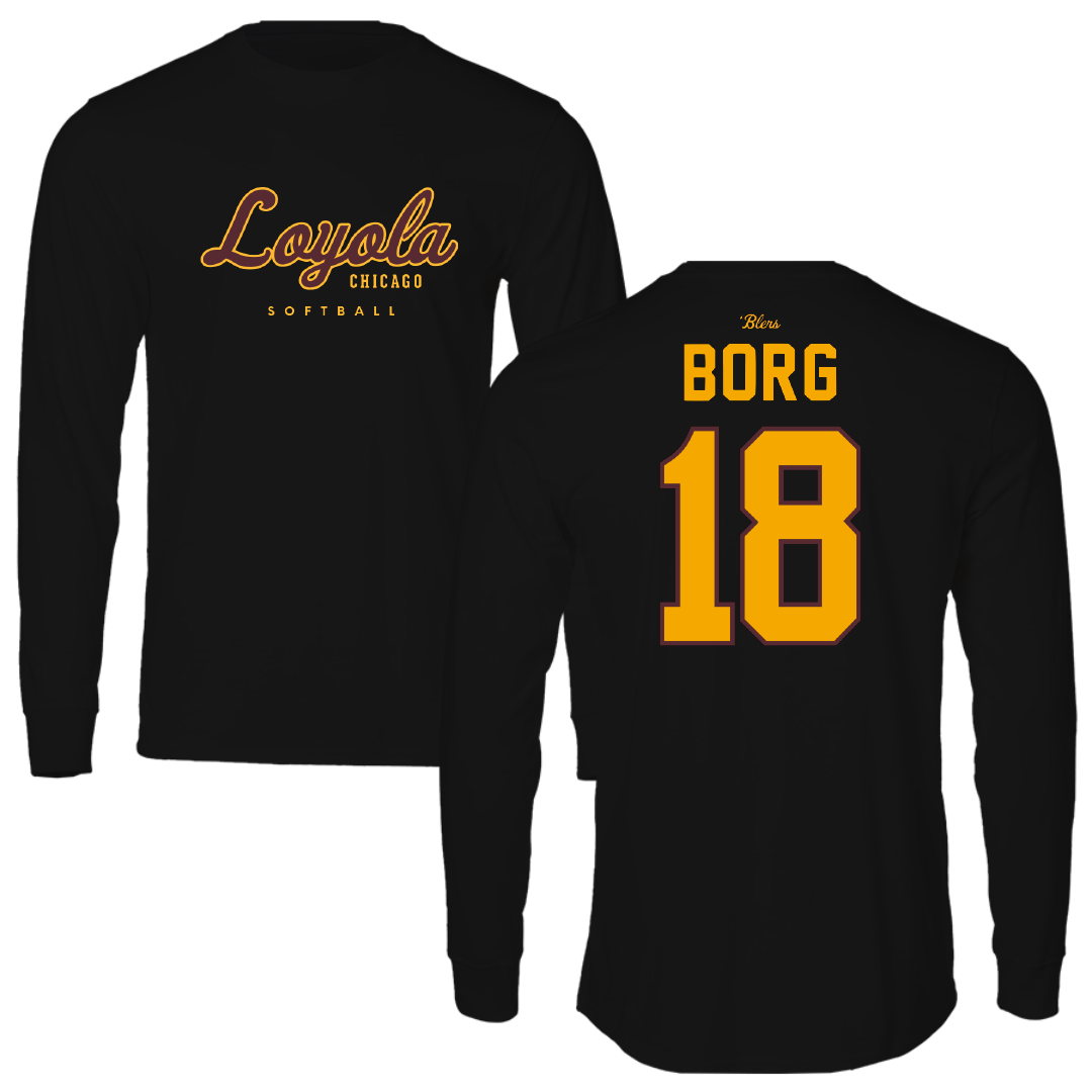 Loyola University-Chicago Softball Black Long Sleeve - #18 Addyson Borg