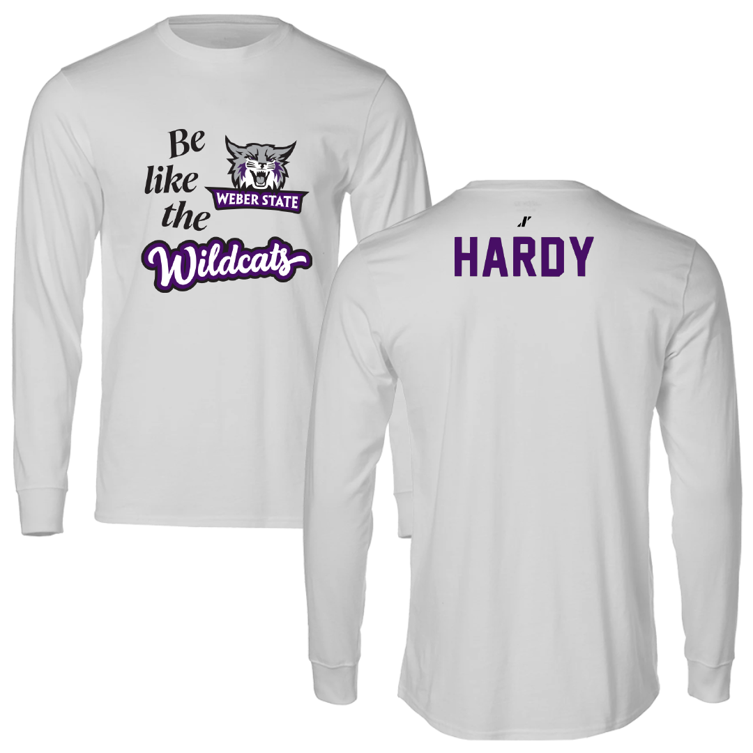 Weber State University Cheer Light Gray Be Like Us Performance Long Sleeve - Sage Hardy