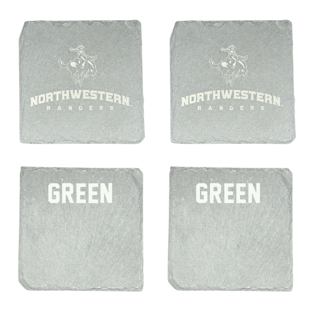 Northwestern Oklahoma State University TF and XC Stone Coaster (4 Pack)  - Damarquos Green