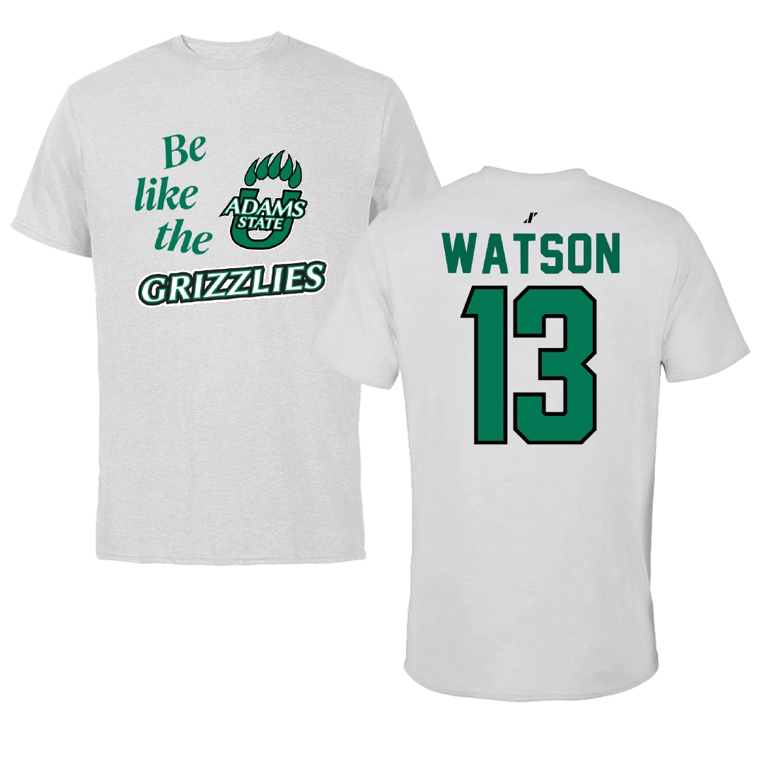 Adams State University Basketball Light Gray Be Like Us Performance Tee - #13 Celina Watson