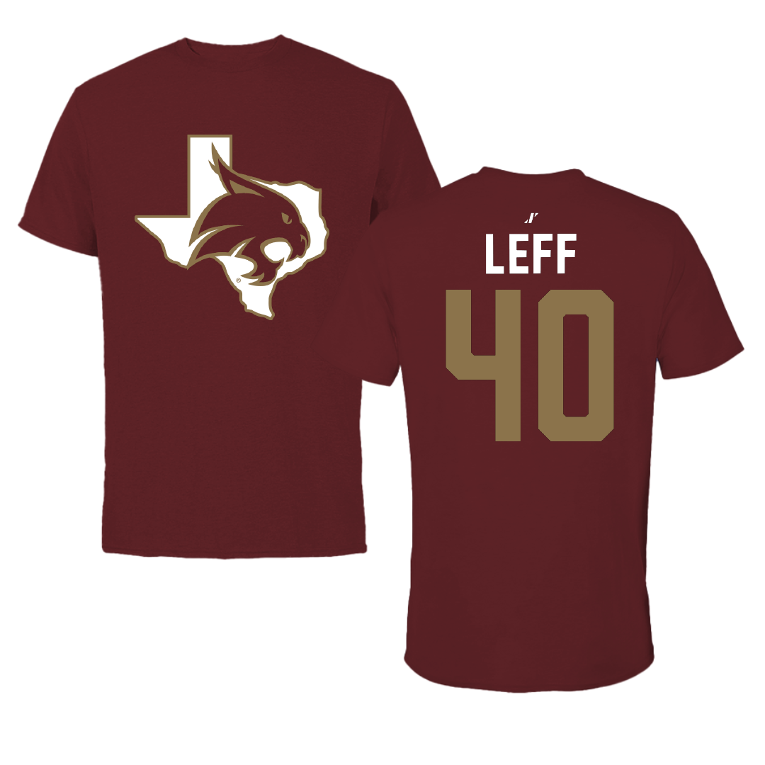 Texas State University Basketball Maroon State Performance Tee - #40 Nicole Leff