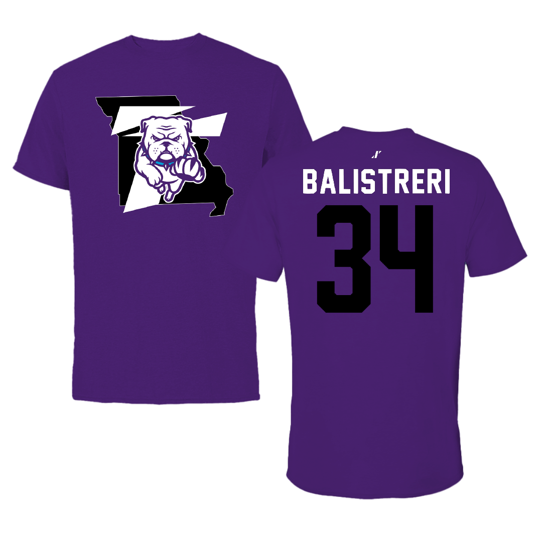 Truman State University Baseball Purple State Tee - #34 Bryce Balistreri