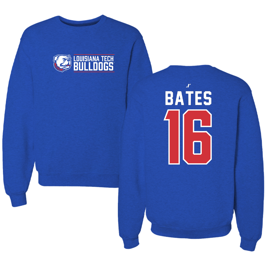 Louisiana Tech University Baseball Blue General Crewneck - #16 Ethan Bates