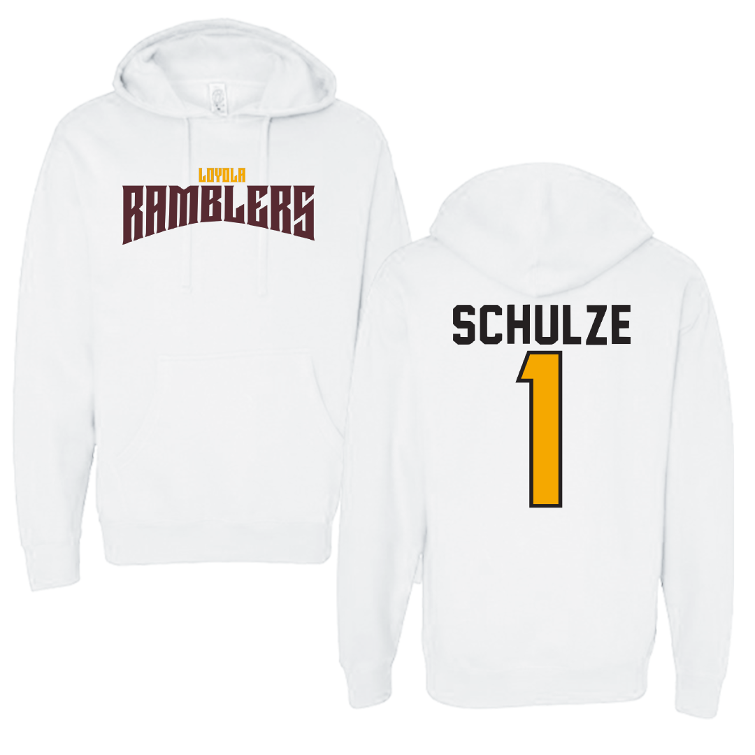 Loyola University-Chicago Volleyball White Classic Hoodie - #1 Kylie Schulze