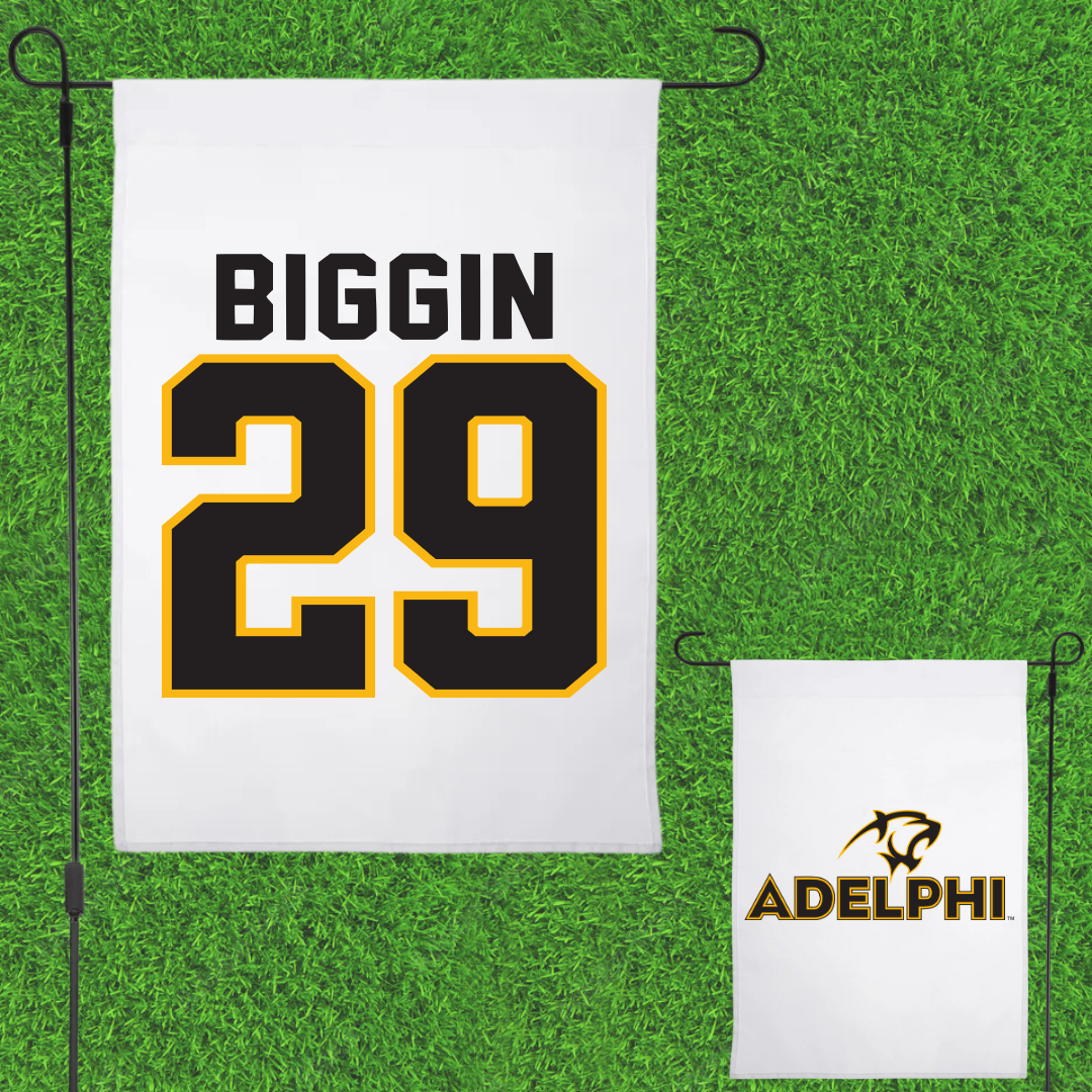 Adelphi University Field Hockey White Garden Flag - #29 Emiline Biggin