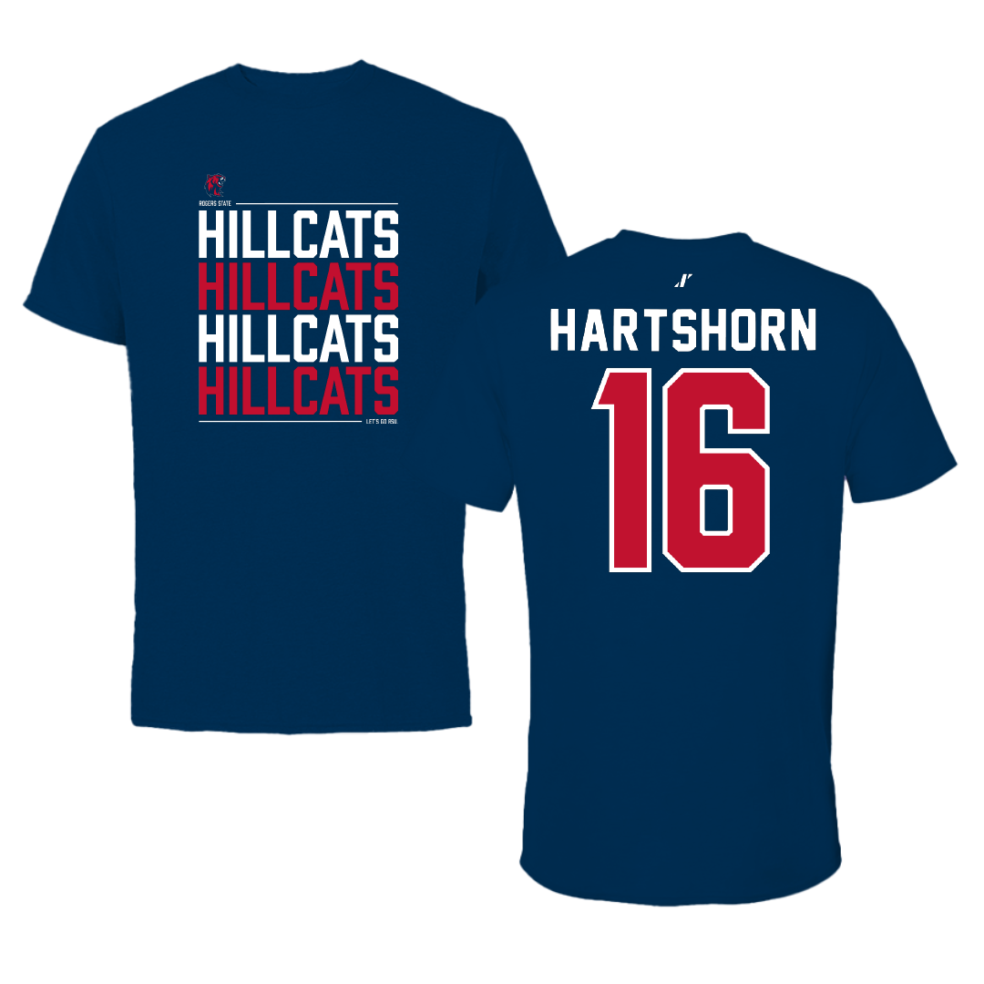 Rogers State University Soccer Navy General Tee - #16 Emily Hartshorn