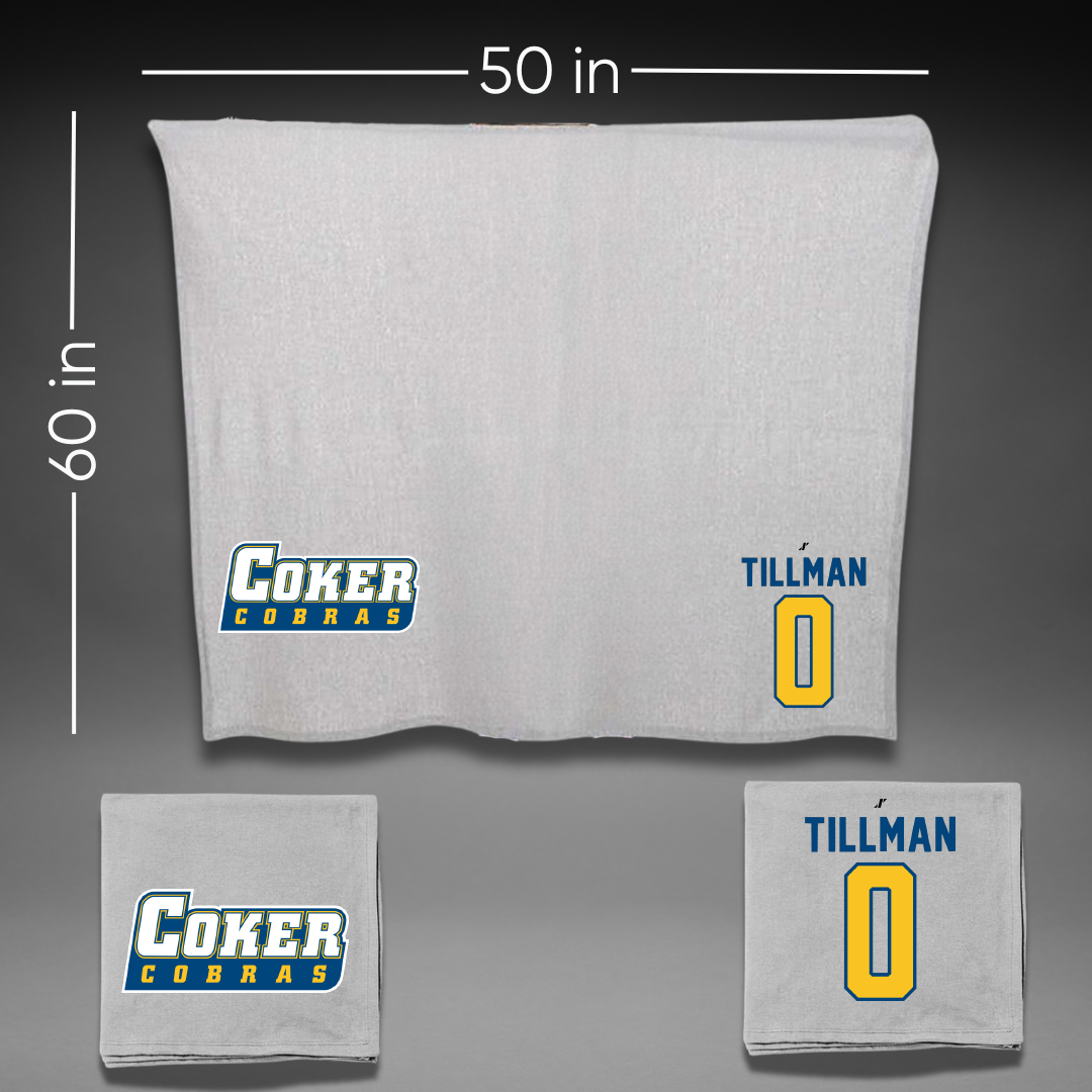 Coker University Basketball Gray Blanket - #0 Shawnteanna Tillman