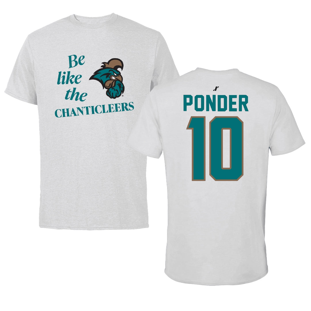 Coastal Carolina University Basketball Light Gray Be Like Us Tee - #10 Jaylen Ponder