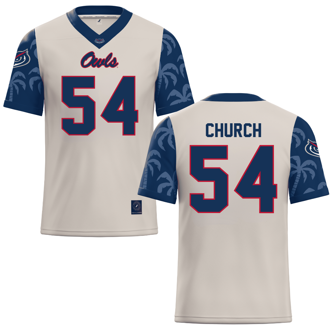 Florida Atlantic University Sand Football Jersey - #54 Jordan Church