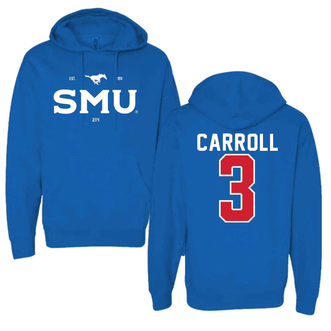Southern Methodist University Football Blue General Hoodie - #3 Jamarion Carroll