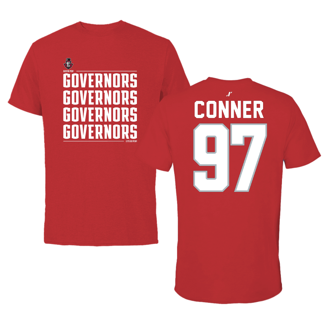 Austin Peay State University Football Red General Tee - #97 Carson Conner