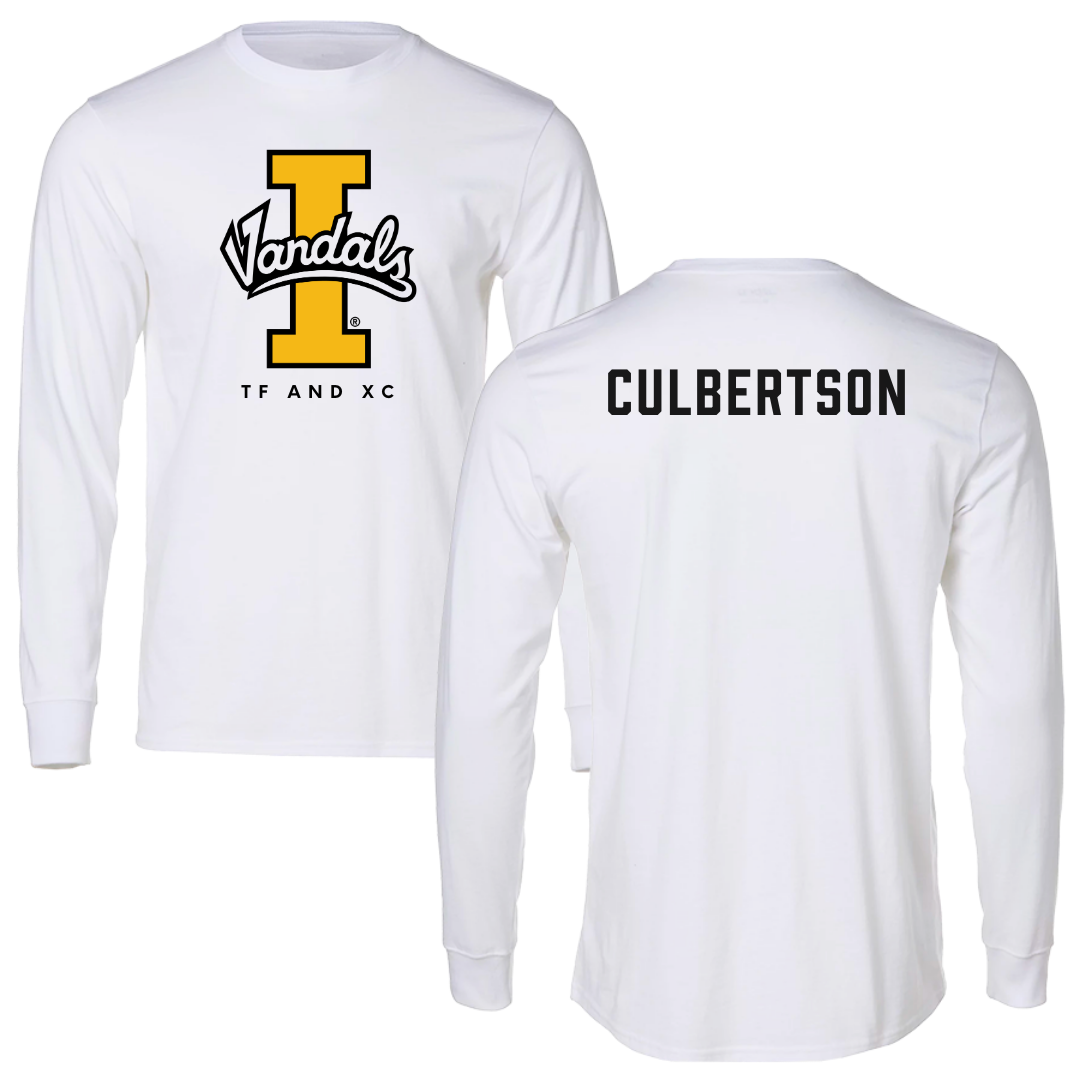 University of Idaho TF and XC White Vandals Performance Long Sleeve - Noah Culbertson