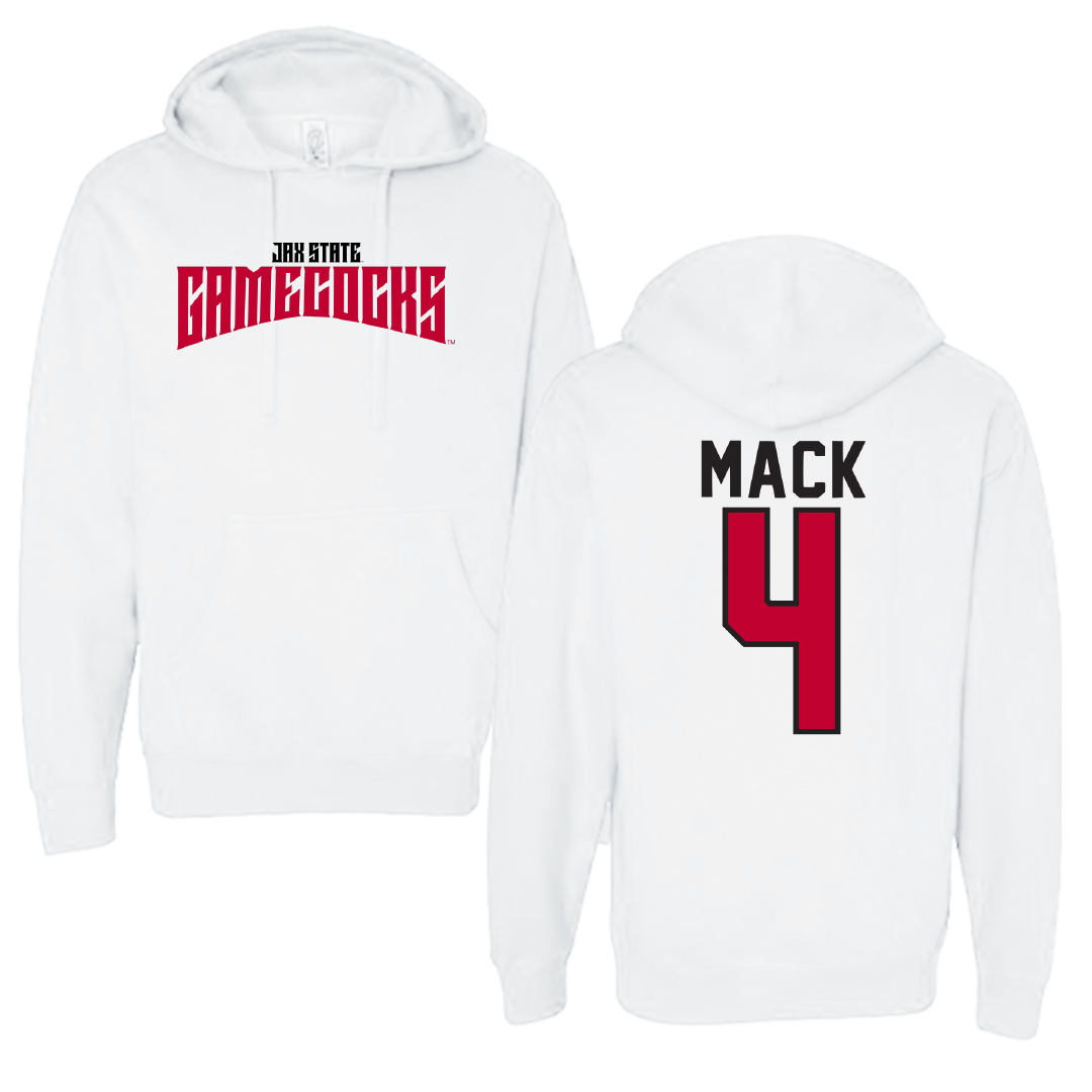 Jacksonville State University Football White Classics Hoodie - #4 Jabari Mack