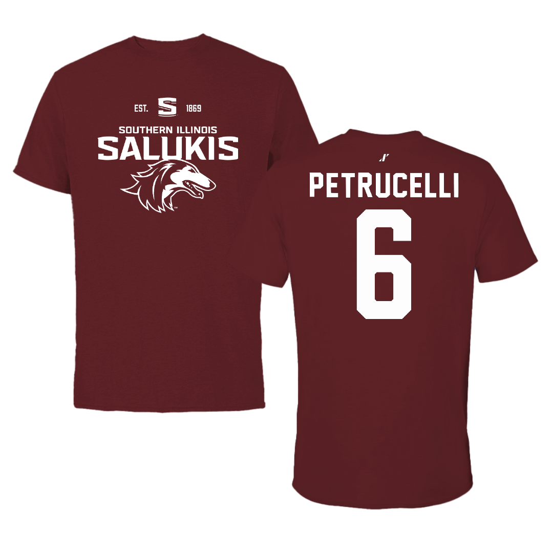 Southern Illinois University at Carbondale Baseball Maroon General Performance Tee - #6 Gabe Petrucelli