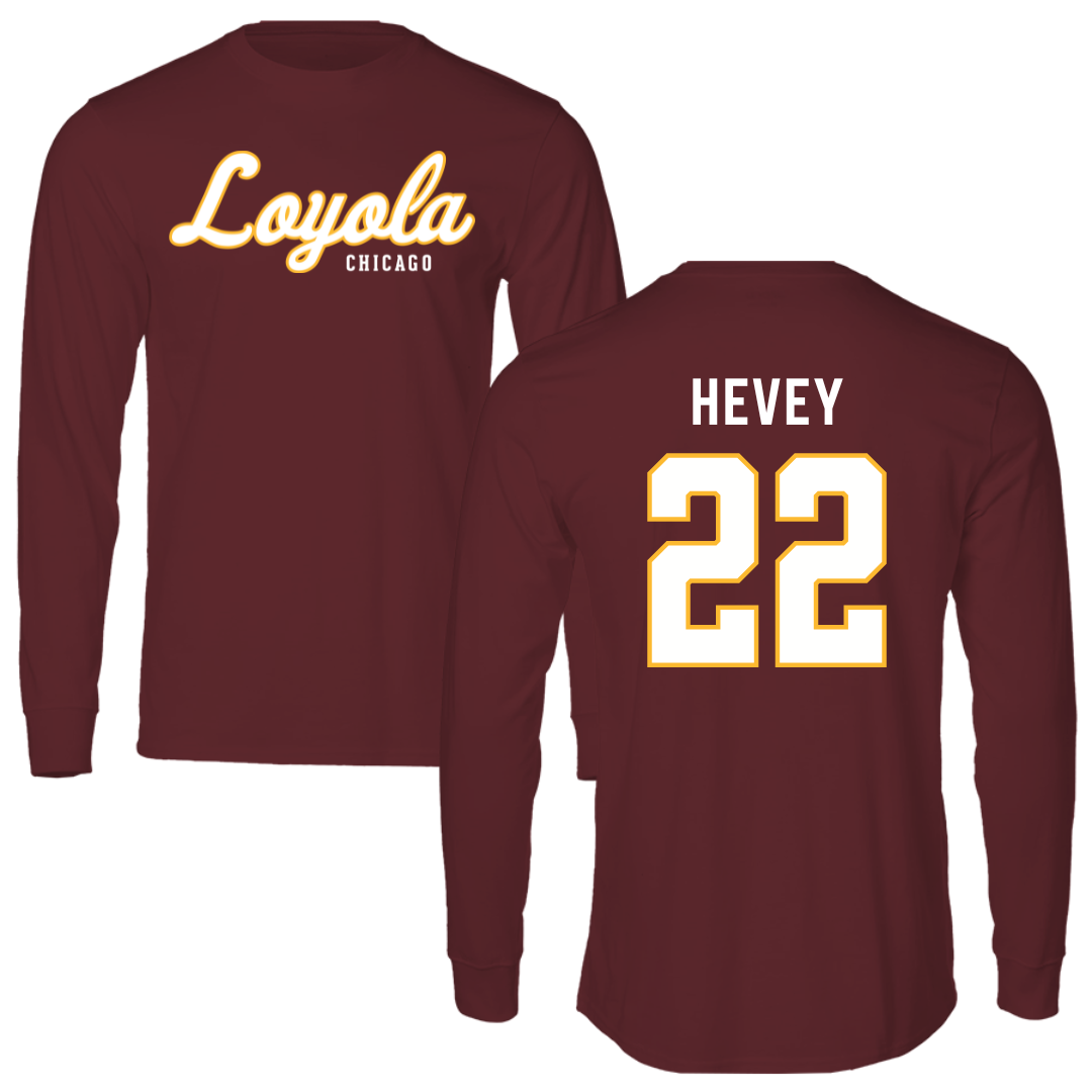 Loyola University-Chicago Soccer Maroon Performance Long Sleeve - #22 Zoe Hevey