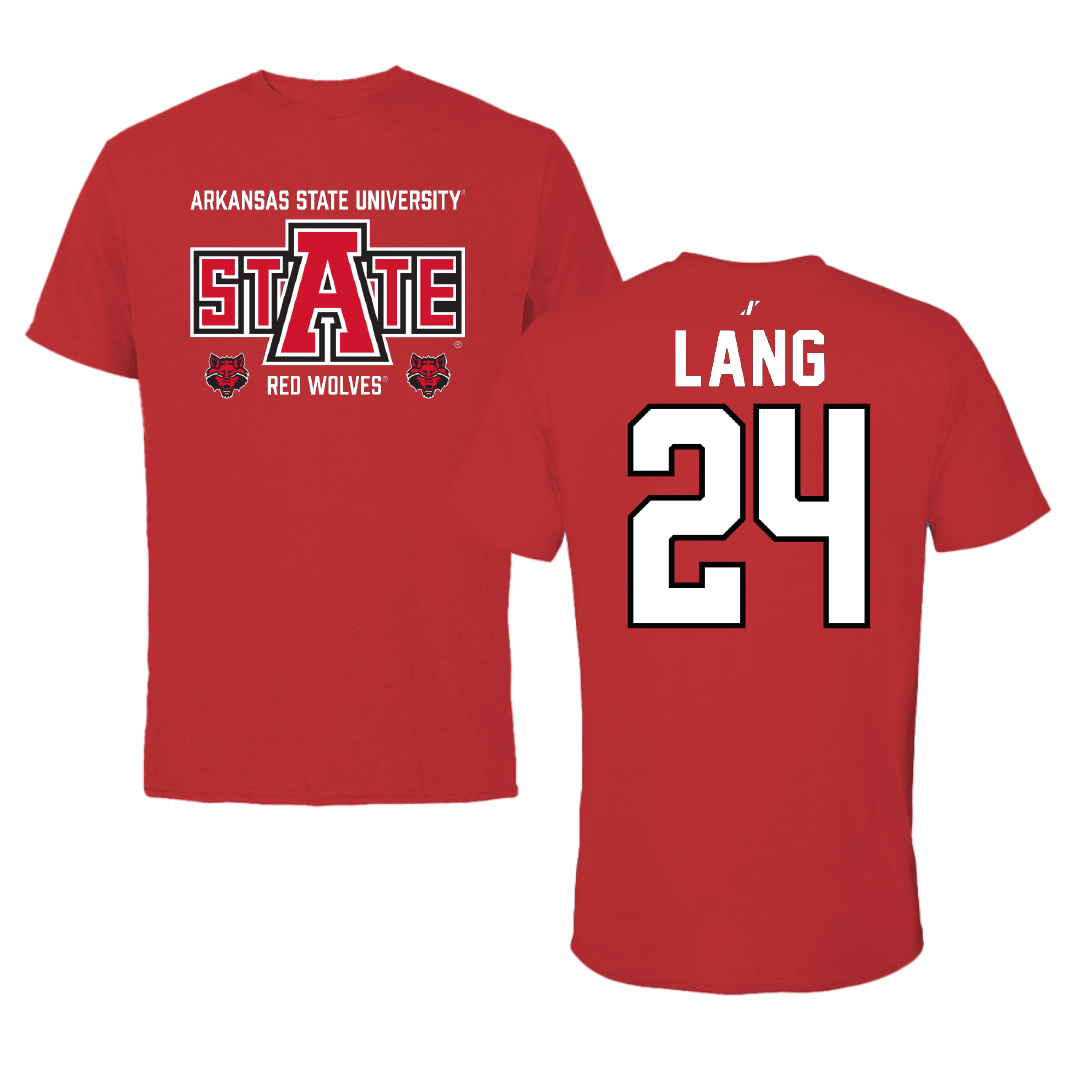Arkansas State University Bowling Red General Performance Tee - #24 Amanda Lang