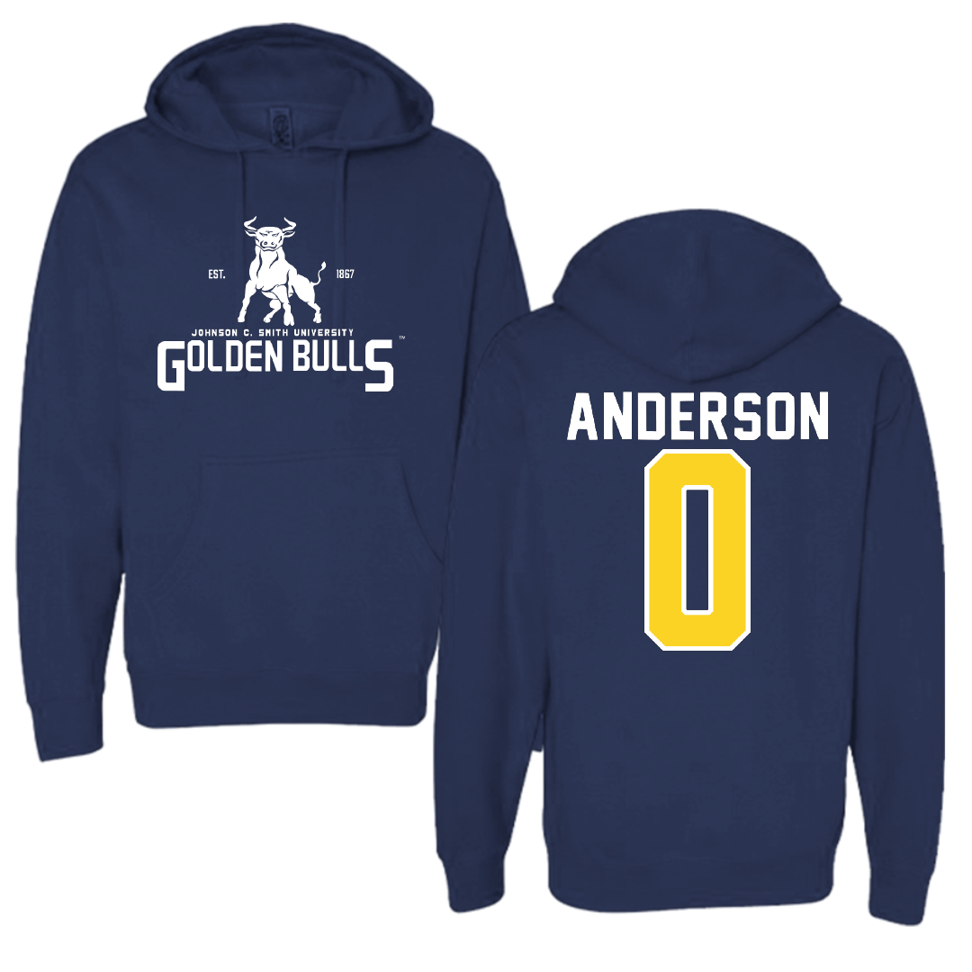 Johnson C. Smith University Basketball Navy General Hoodie - #0 Javon Anderson