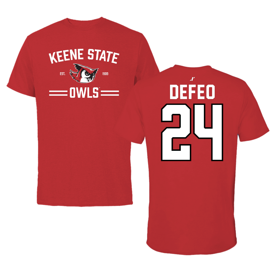 Keene State College Lacrosse Red General Tee - #24 Bobby DeFeo