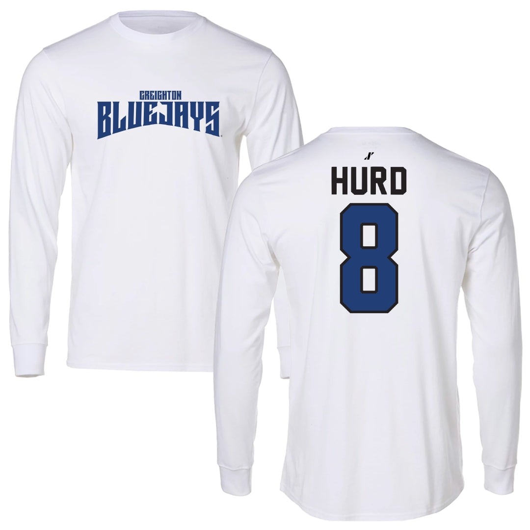 Creighton University Baseball White Classic Performance Long Sleeve - #8 Eason Hurd