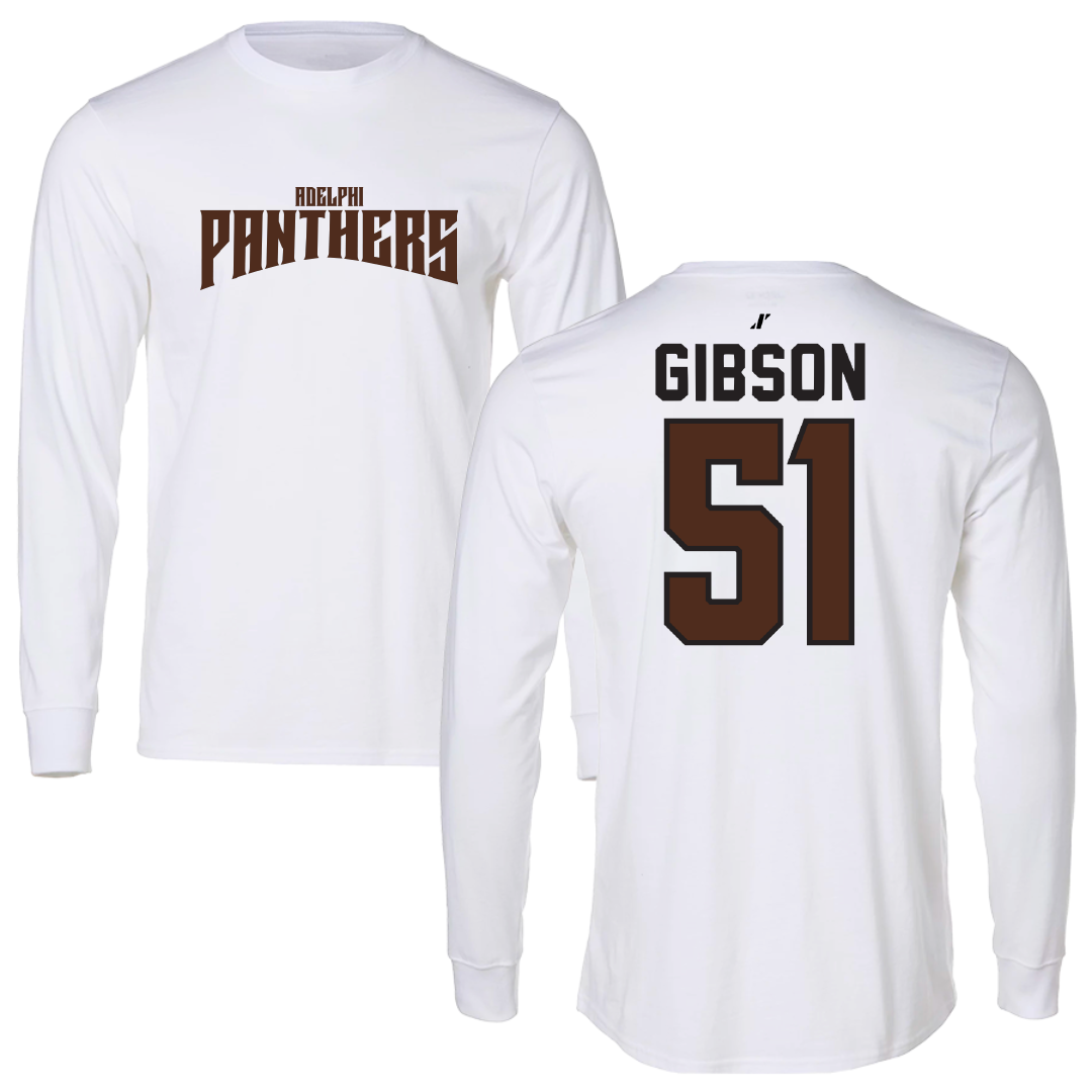Adelphi University Lacrosse White Classic Performance Long Sleeve - #51 Noah Gibson
