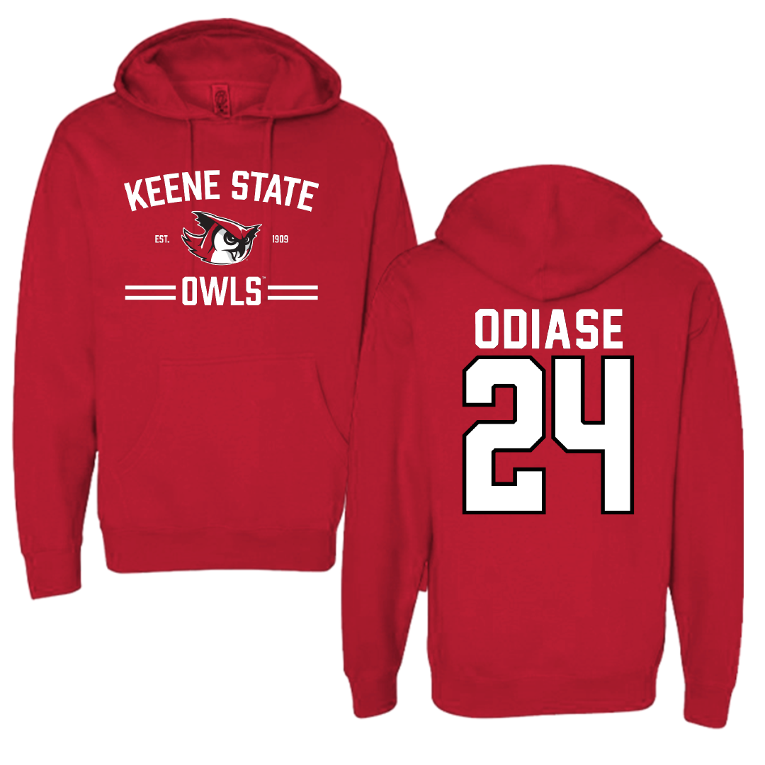 Keene State College Basketball Red General Hoodie - #24 Wesley Odiase