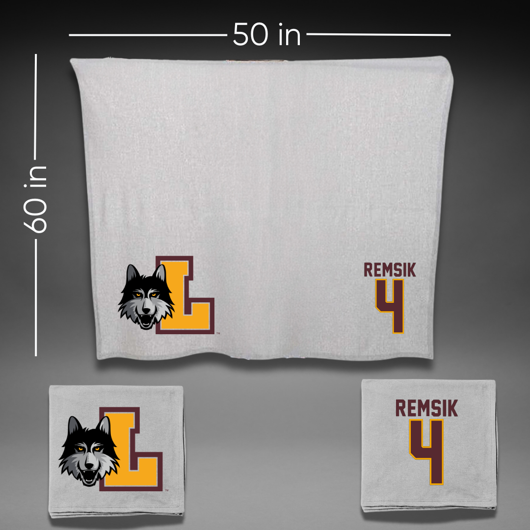 Loyola University-Chicago Softball Gray Blanket - #4 Sophia Remsik