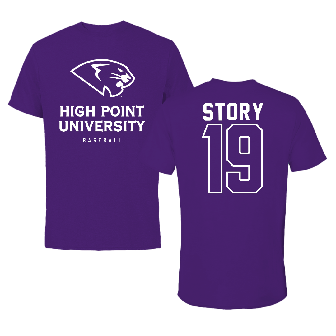 High Point University Baseball Purple Tee - #19 Dylan Story