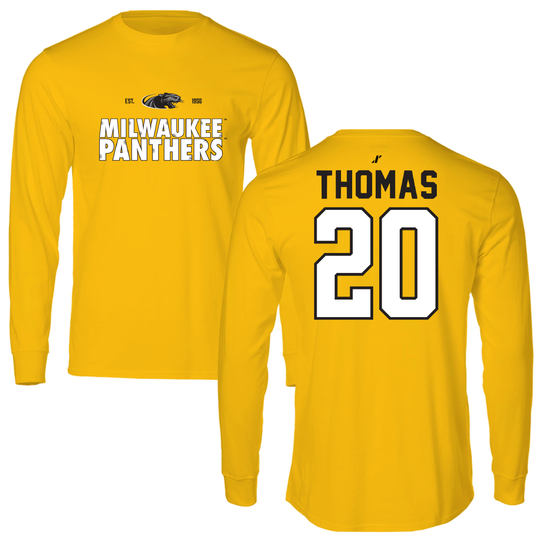 University of Wisconsin-Milwaukee Basketball Gold General Long Sleeve - #20 Maurice Thomas