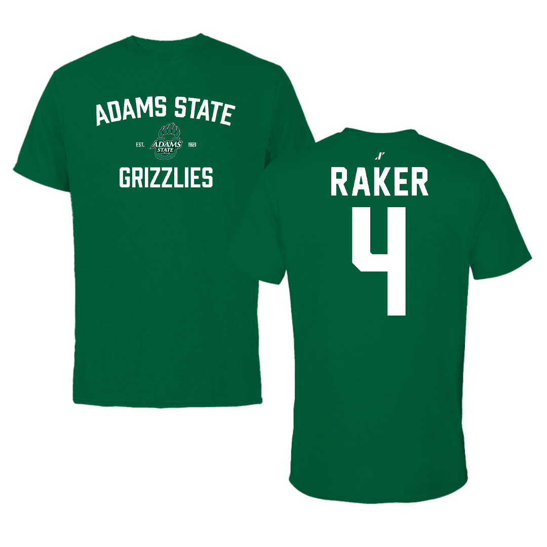 Adams State University Baseball Green General Tee - #4 Joey Raker