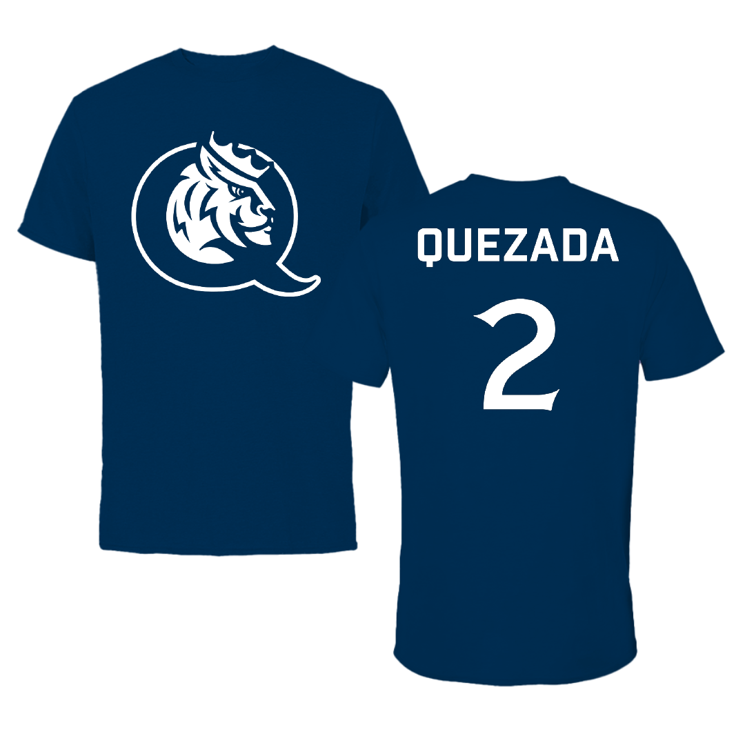 Queens University of Charlotte Baseball Navy Mascot Performance Tee - #2 Adrian Quezada