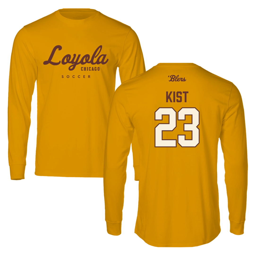 Loyola University-Chicago Soccer Gold Performance Long Sleeve - #23 Kameron Kist