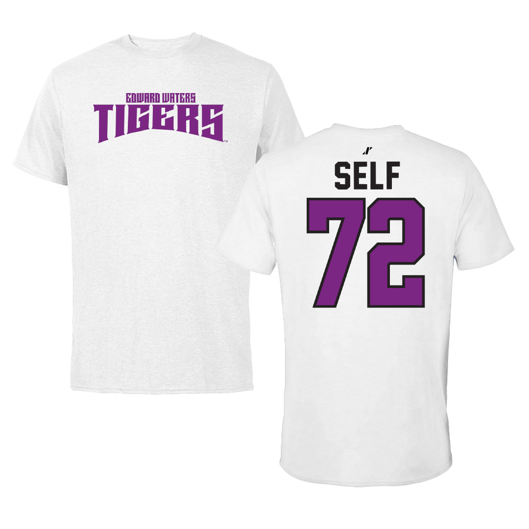 Edward Waters University Football White Classic Tee - #72 Desmon Self
