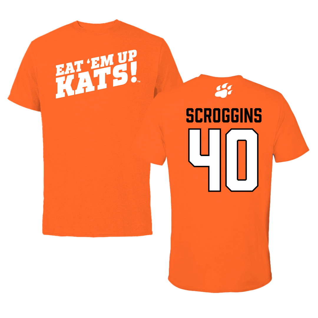 Sam Houston State University Basketball Orange Performance Tee - #40 Kian Scroggins
