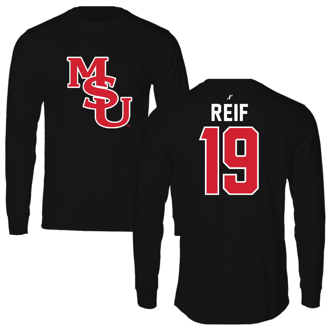 Minot State University Baseball Black Performance Long Sleeve - #19 Bryson Reif