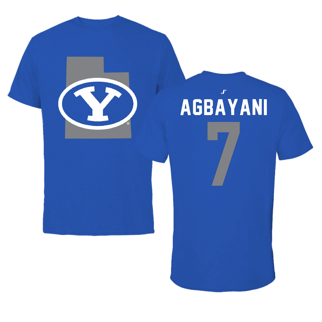 Brigham Young University Softball Blue State Tee - #7 Aleia Agbayani
