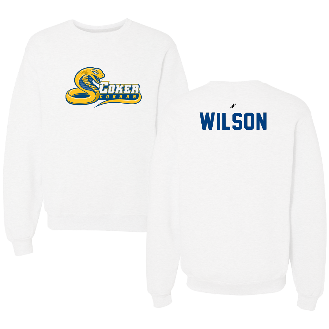 Coker University TF and XC White Crewneck - Michael Wilson