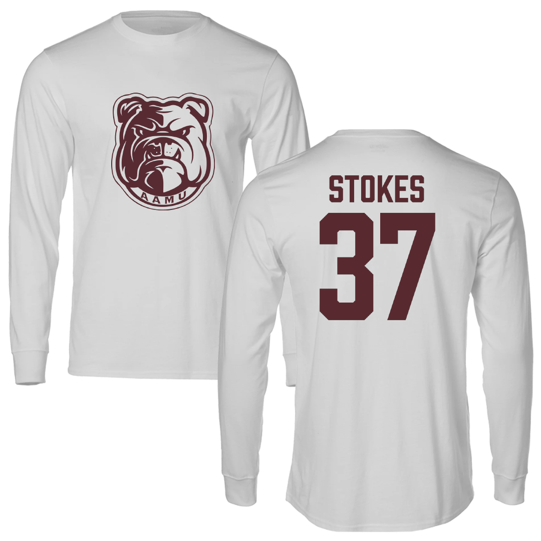 Alabama A&M University Baseball Light Gray Performance Long Sleeve - #37 Kobe Stokes