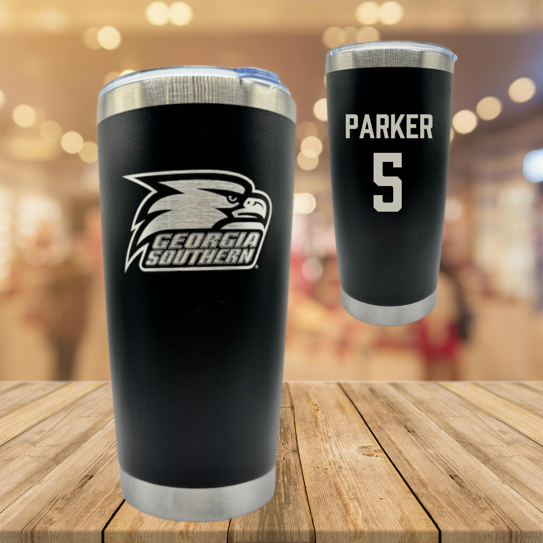 Georgia Southern University Baseball Black Stainless Steel Tumbler - #5 Cade Parker