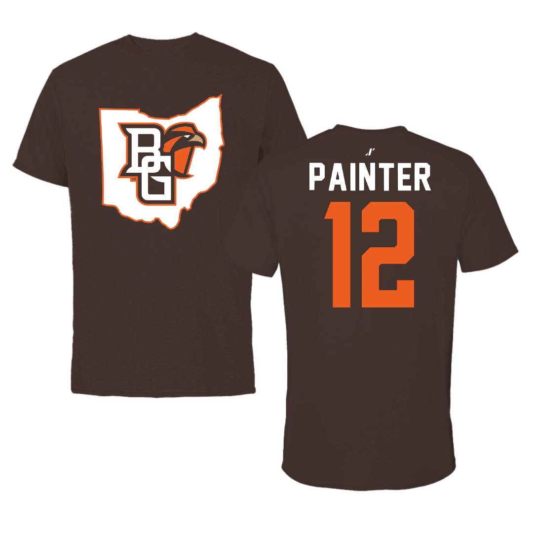 Bowling Green State University Soccer Brown State Tee - #12 Bennett Painter